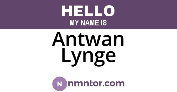 Antwan Lynge