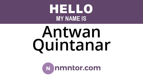 Antwan Quintanar