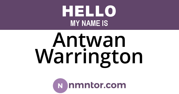 Antwan Warrington