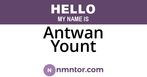 Antwan Yount
