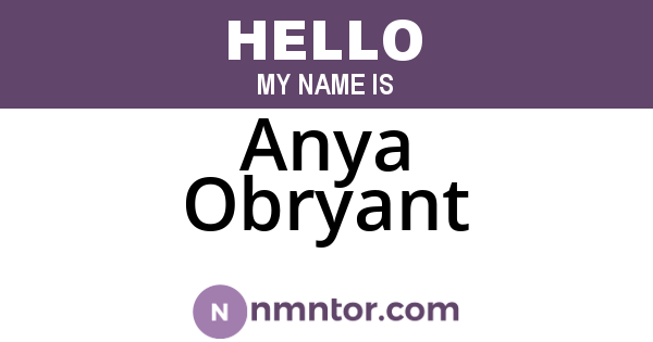 Anya Obryant