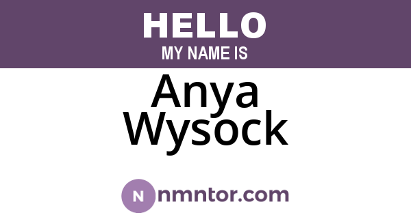 Anya Wysock