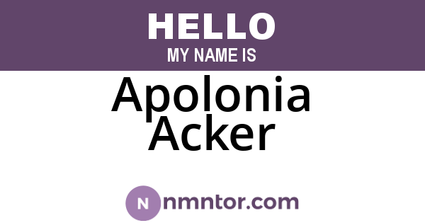 Apolonia Acker