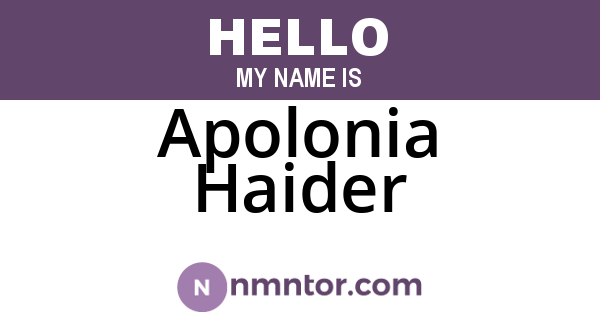 Apolonia Haider