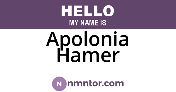 Apolonia Hamer
