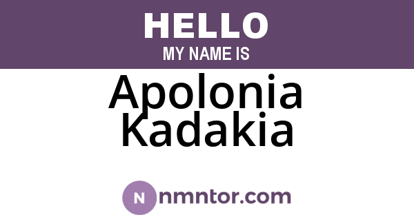 Apolonia Kadakia