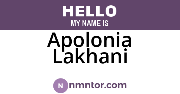 Apolonia Lakhani