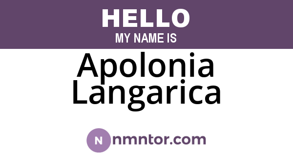 Apolonia Langarica