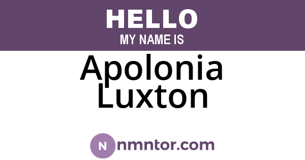Apolonia Luxton
