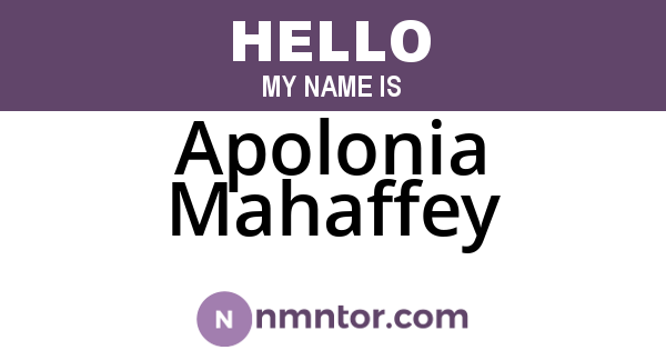 Apolonia Mahaffey