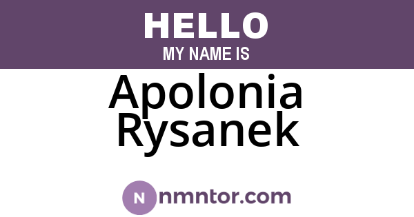 Apolonia Rysanek