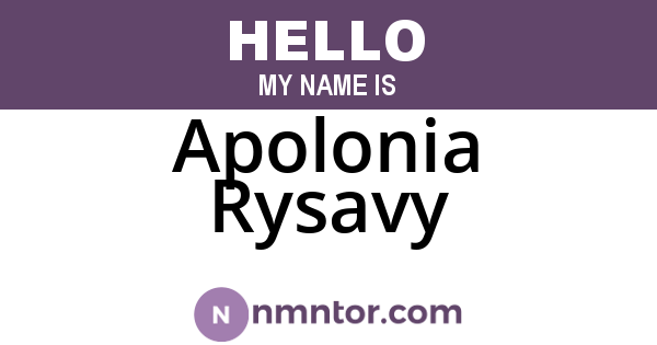 Apolonia Rysavy