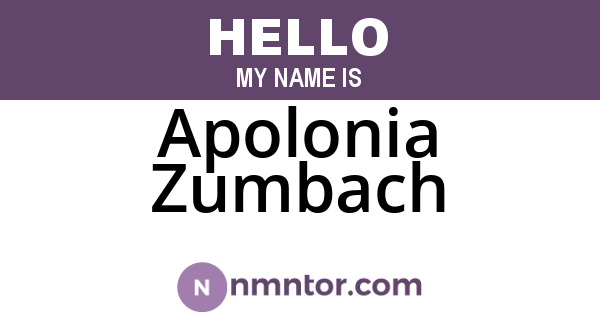 Apolonia Zumbach