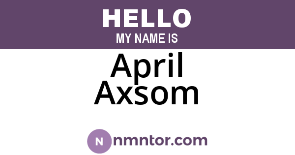 April Axsom