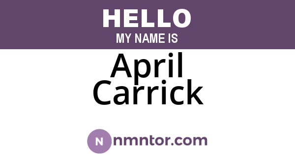 April Carrick