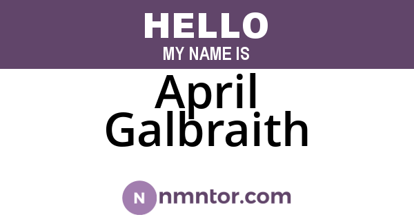April Galbraith