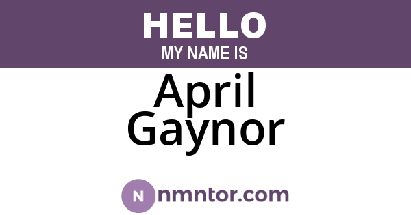 April Gaynor