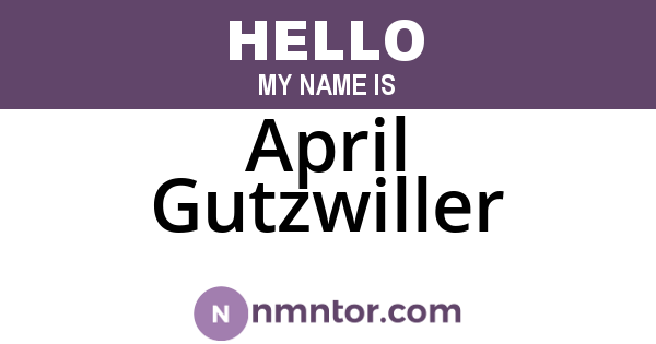 April Gutzwiller