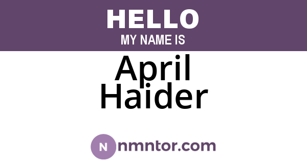 April Haider