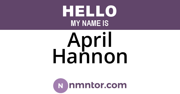 April Hannon