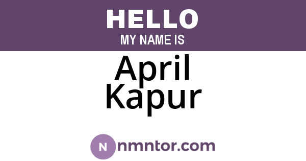 April Kapur