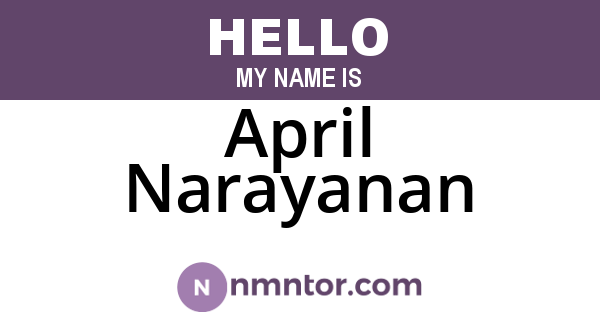 April Narayanan