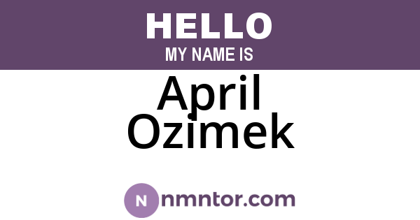 April Ozimek