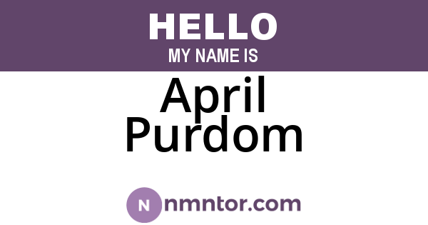 April Purdom
