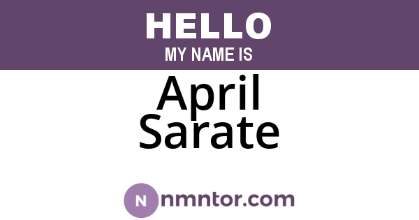April Sarate