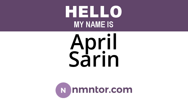 April Sarin