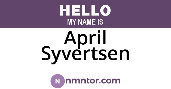 April Syvertsen