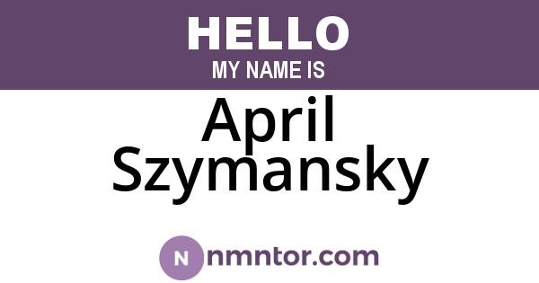 April Szymansky
