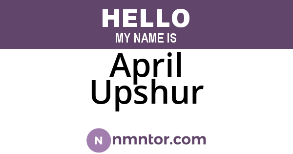April Upshur