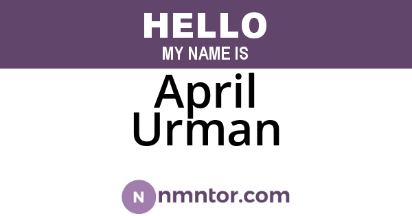 April Urman