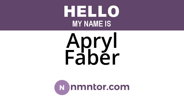 Apryl Faber