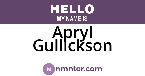 Apryl Gullickson