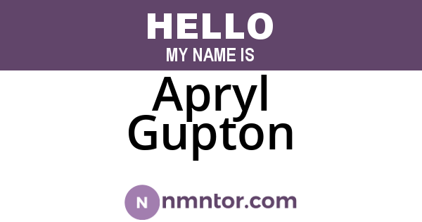 Apryl Gupton