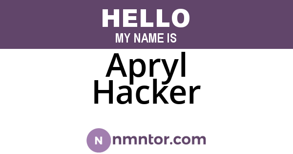 Apryl Hacker