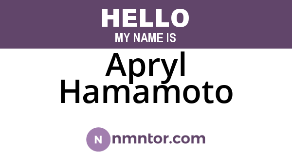 Apryl Hamamoto