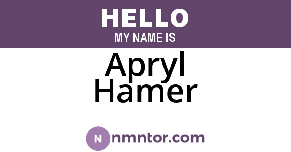 Apryl Hamer