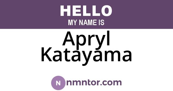Apryl Katayama