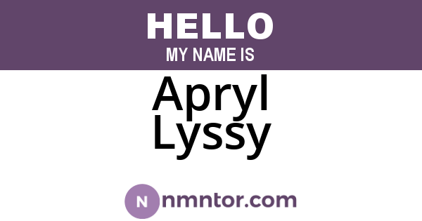 Apryl Lyssy