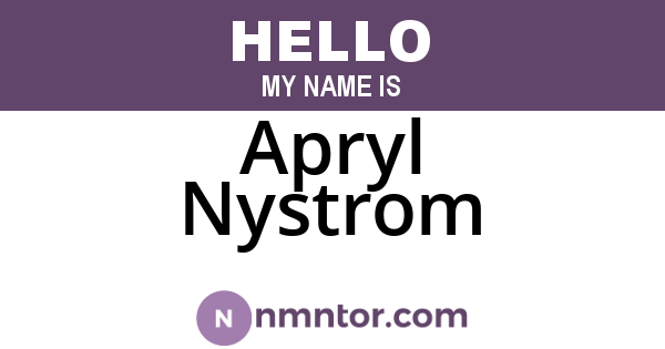 Apryl Nystrom