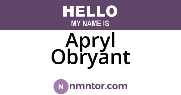 Apryl Obryant