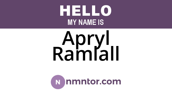 Apryl Ramlall