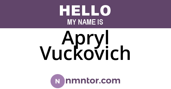 Apryl Vuckovich
