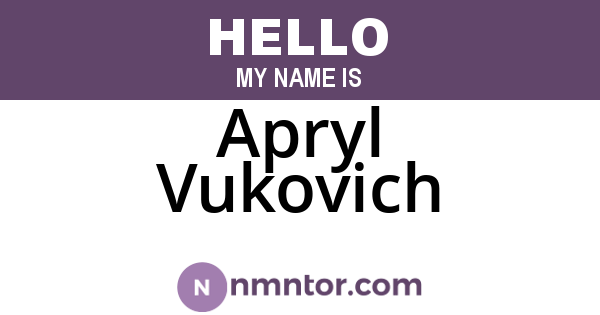 Apryl Vukovich