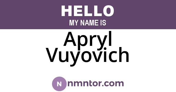 Apryl Vuyovich