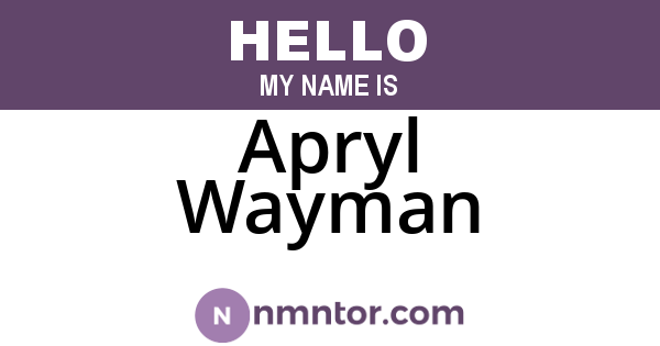 Apryl Wayman