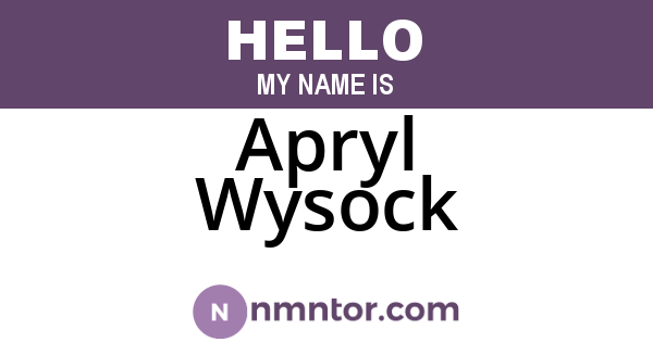 Apryl Wysock